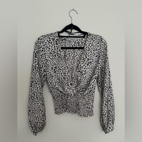 Papaya Leopard Print V-Neck Blouse - Picture 3 of 11